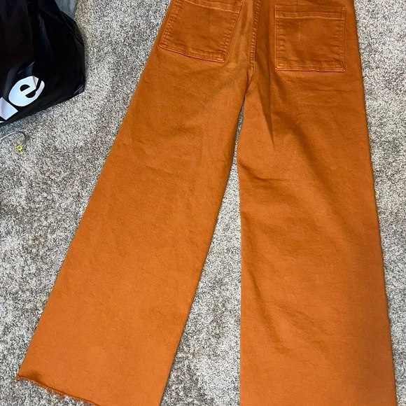 NWOT Zara The Marine Straight Jeans Orange Size 6